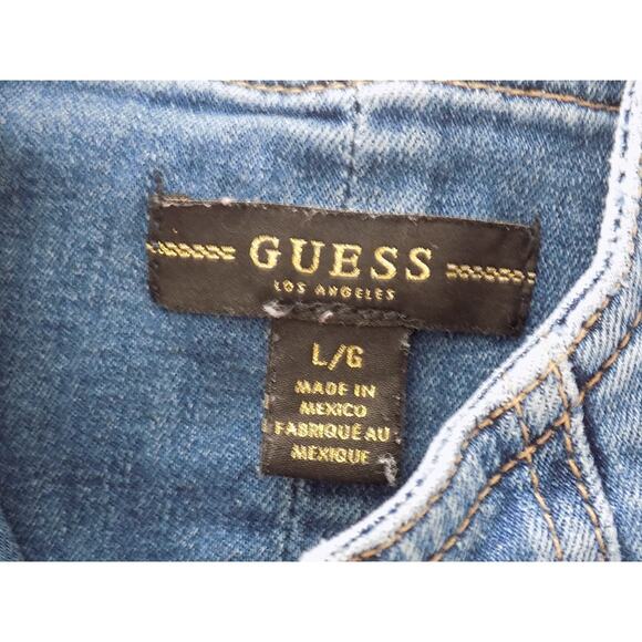 GUESS denim jumpsuit overalls size Large - Picture 6 of 7